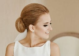 Bun styled hair for bride 