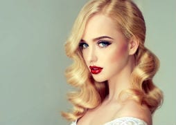 Strapless hair style Sleek curled bridal hair