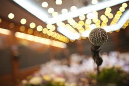 Microphone at wedding venue