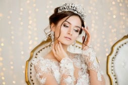 Bride with wedding hair and makeup 