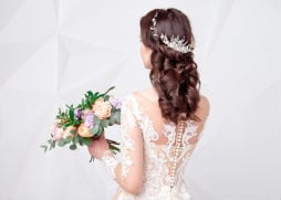 Glam wedding hair and makeup