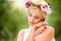 sunshine on brides wedding day foil shadow