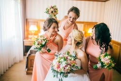 bridesmaids having fun